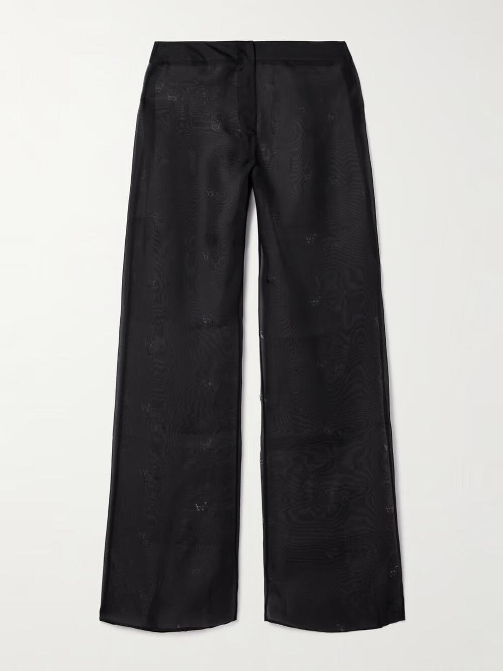 Kiki De Montparnasse Cut-Out Silk-Organza Straight-Leg Pants - US 0